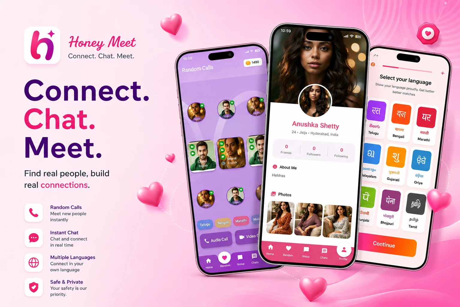 Honey Meet: Talk. Chat. Meet screenshot